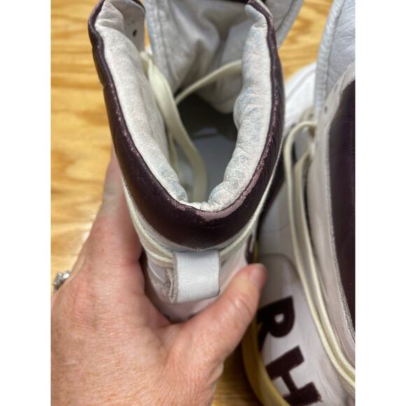 RHUDE RHECESS-HI Basketball Leather Sneakers size 12 Maroon (L1) main image 6